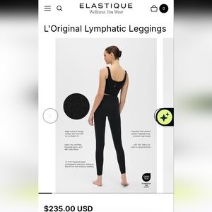 Elastique L'Original Lymphatic Leggings 25" Sz XS US(0-2) Black
